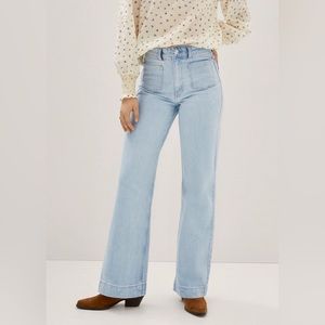 Mango Patch Pocket Wide Leg Jeans - Dark Wash